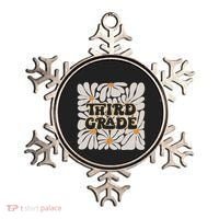 Retro Flower Power Squared Third 3rd Grade Back To School Ornament thumb 0