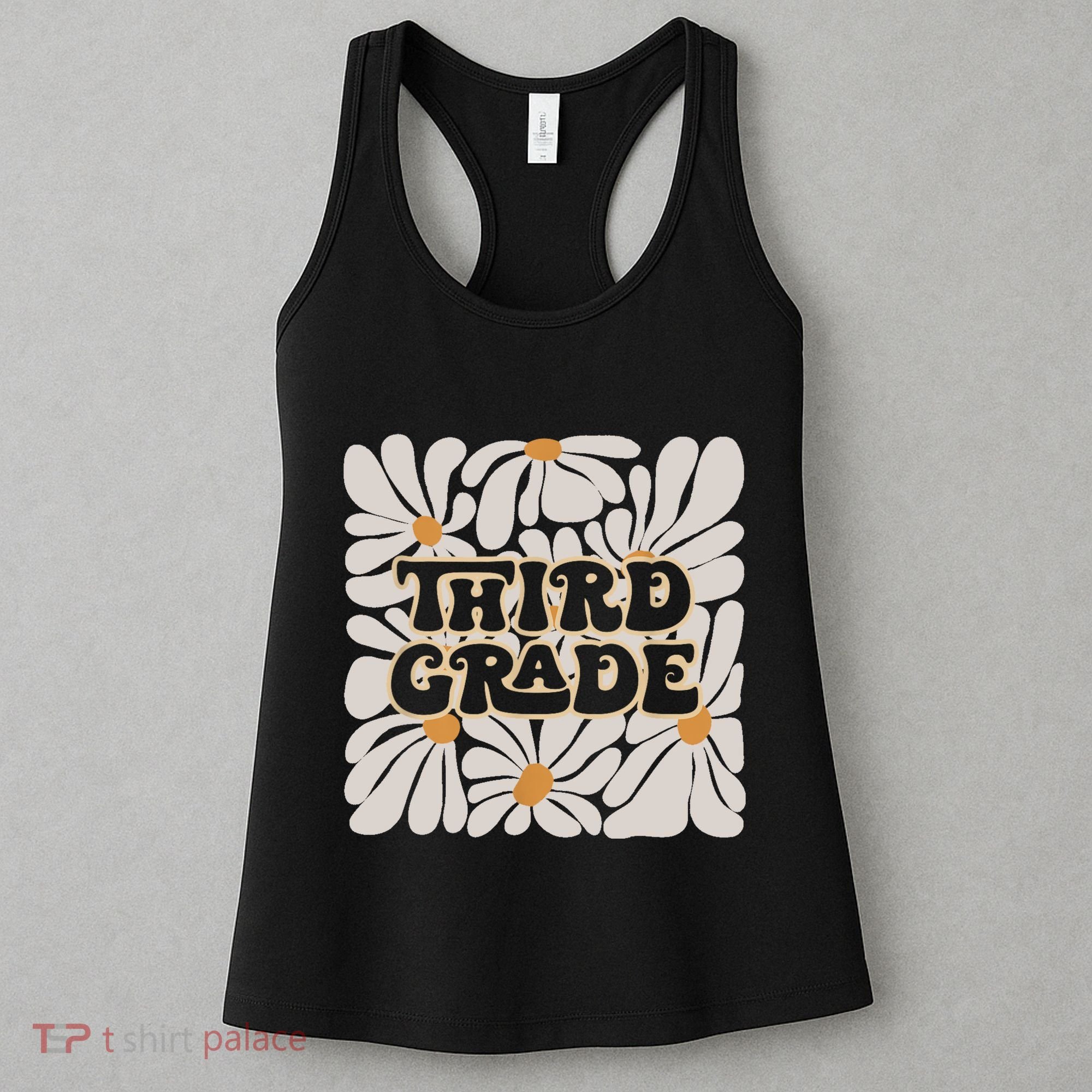 Retro Flower Power Squared Third 3rd Grade Back To School Women's Tank Top