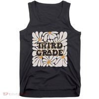 Retro Flower Power Squared Third 3rd Grade Back To School Tank Top thumb 0