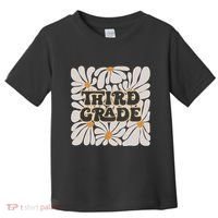 Retro Flower Power Squared Third 3rd Grade Back To School Toddler T-Shirt thumb 0