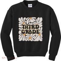 Retro Flower Power Squared Third 3rd Grade Back To School Kids Sweatshirt thumb 0