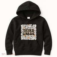 Retro Flower Power Squared Third 3rd Grade Back To School Kids Hoodie thumb 0