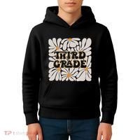 Retro Flower Power Squared Third 3rd Grade Back To School Kids Hoodie thumb 4