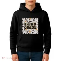 Retro Flower Power Squared Third 3rd Grade Back To School Kids Hoodie thumb 4