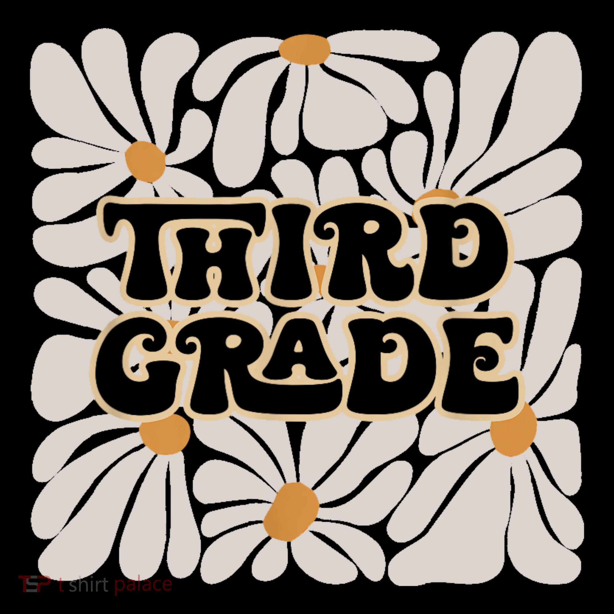 Retro Flower Power Squared Third 3rd Grade Back To School Kids Hoodie