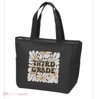 Retro Flower Power Squared Third 3rd Grade Back To School Tote Bag thumb 3