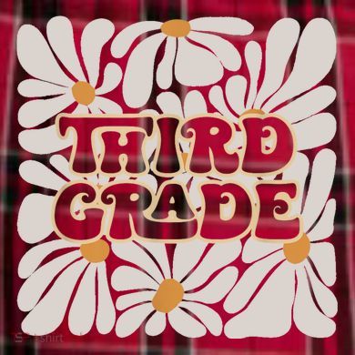 Retro Flower Power Squared Third 3rd Grade Back To School Men's Flannel Plaid Pajama Pants