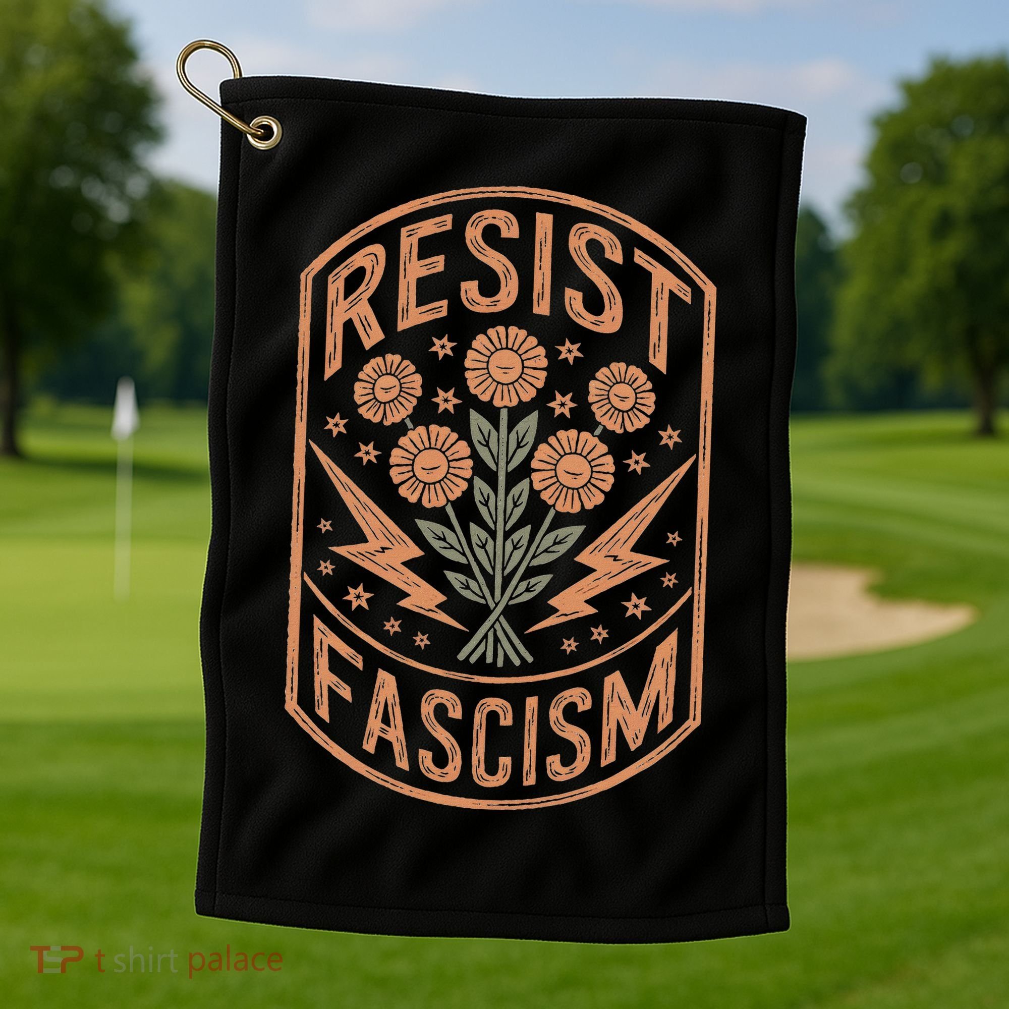Resist Fascism Protest Trump Anti Trump  Golf Towel