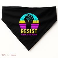 Resist Fascism Power To The People USA-Made Doggie Bandana thumb 0
