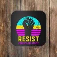 Resist Fascism Power To The People Coaster thumb 0