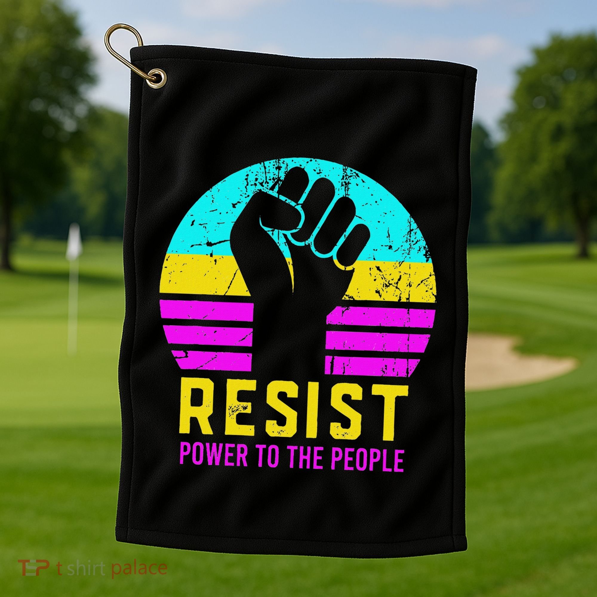 Resist Fascism Power To The People Golf Towel