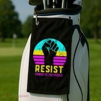 Resist Fascism Power To The People Golf Towel thumb 2