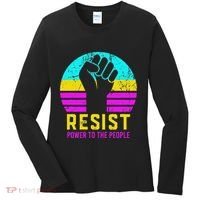Resist Fascism Power To The People Women's Long Sleeve Shirt thumb 0