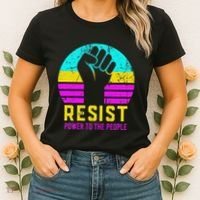 Resist Fascism Power To The People Women's T-Shirt thumb 2