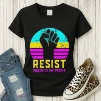 Resist Fascism Power To The People Women's T-Shirt thumb 3