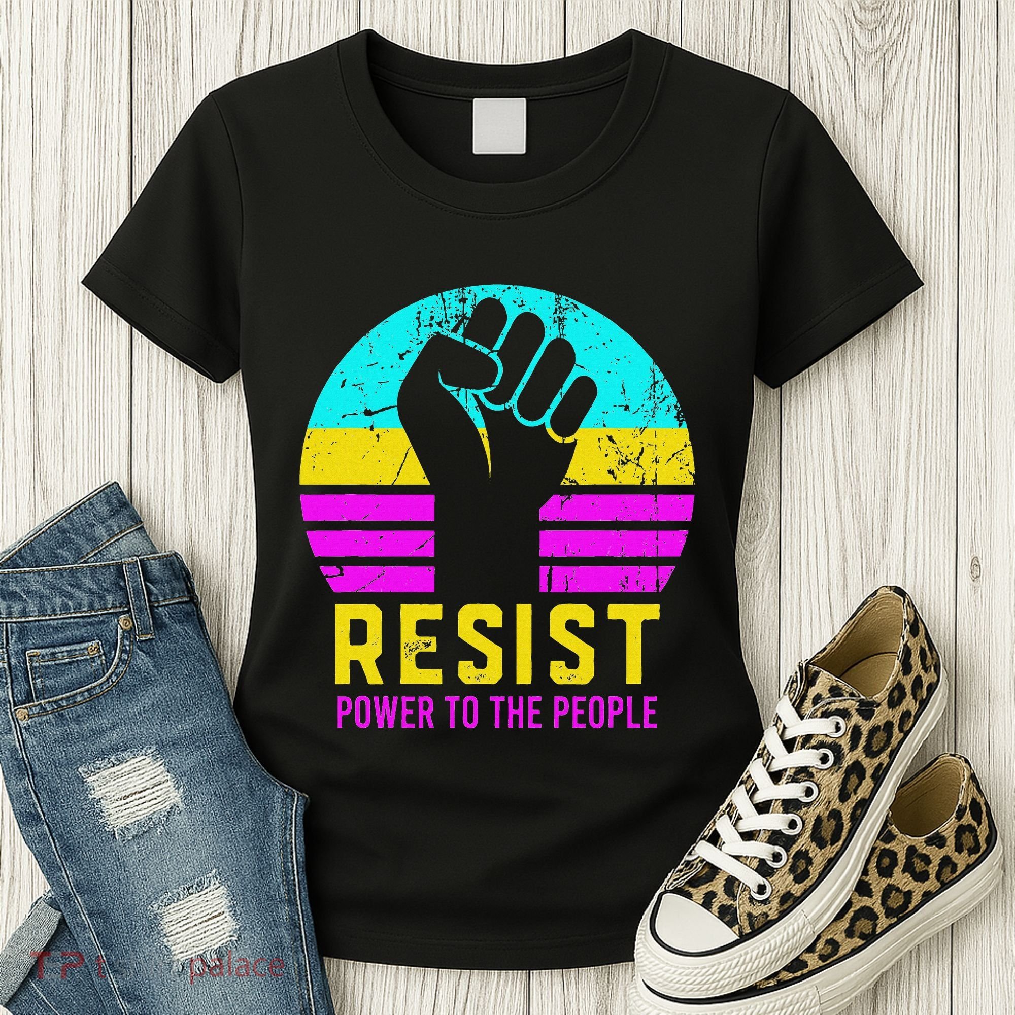 Resist Fascism Power To The People Women's T-Shirt