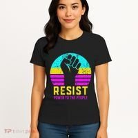 Resist Fascism Power To The People Women's T-Shirt thumb 4