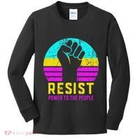 Resist Fascism Power To The People Kids Long Sleeve Shirt thumb 0