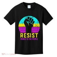 Resist Fascism Power To The People Kids T-Shirt thumb 0