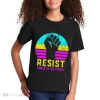Resist Fascism Power To The People Kids T-Shirt thumb 2
