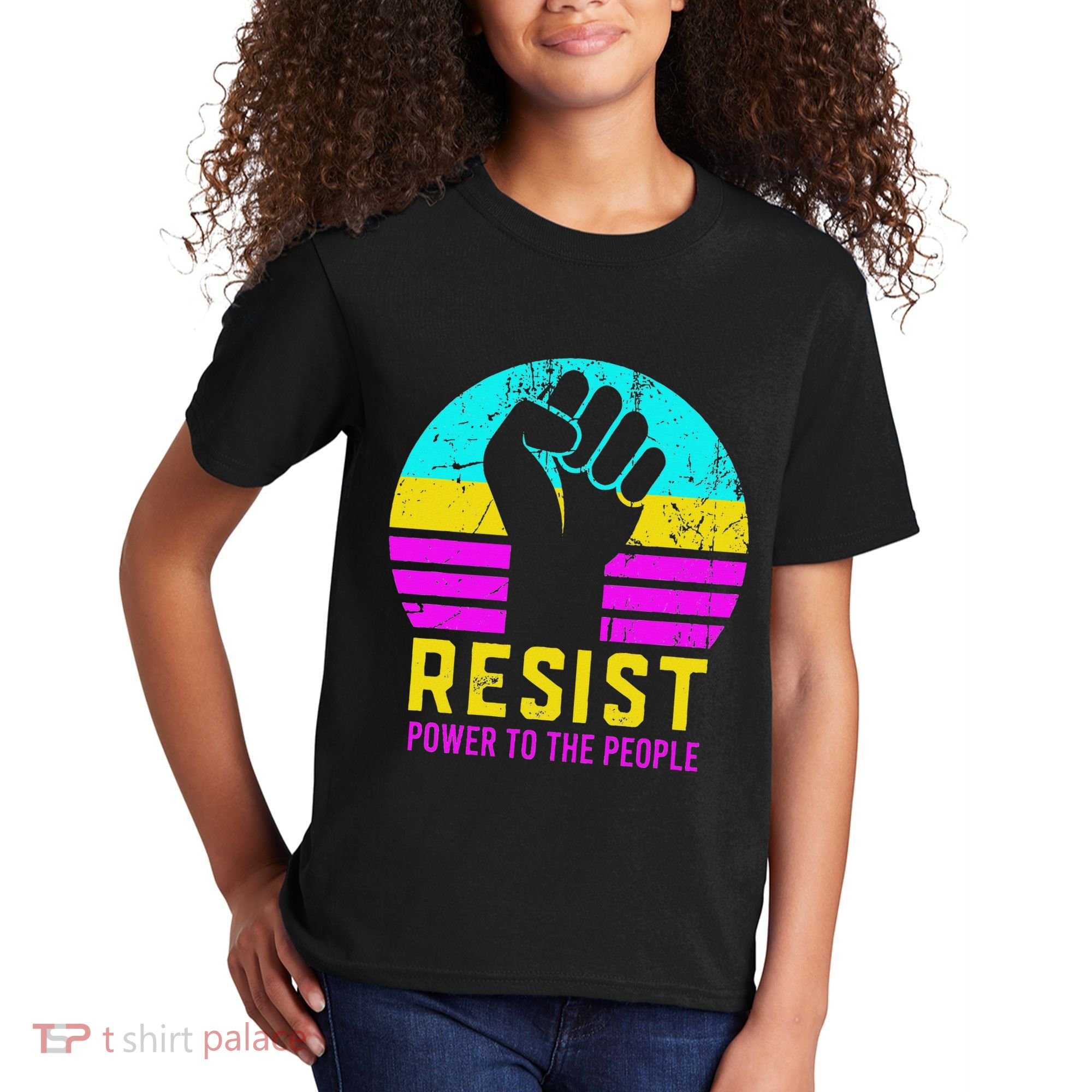 Resist Fascism Power To The People Kids T-Shirt