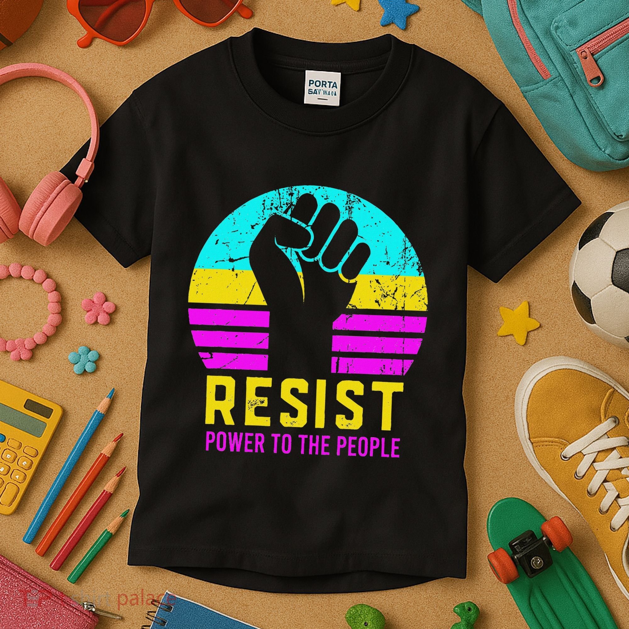 Resist Fascism Power To The People Kids T-Shirt