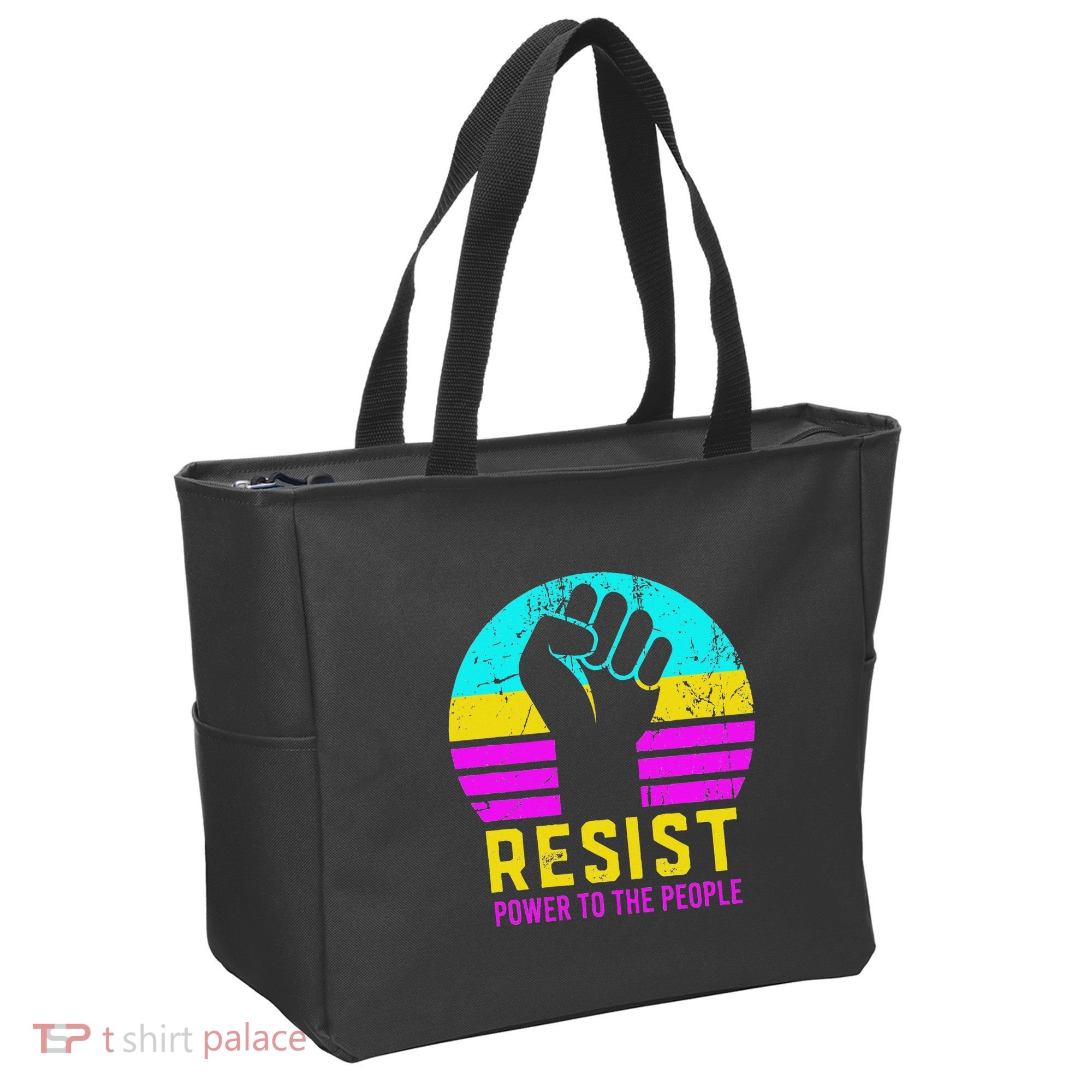 Resist Fascism Power To The People Tote Bag