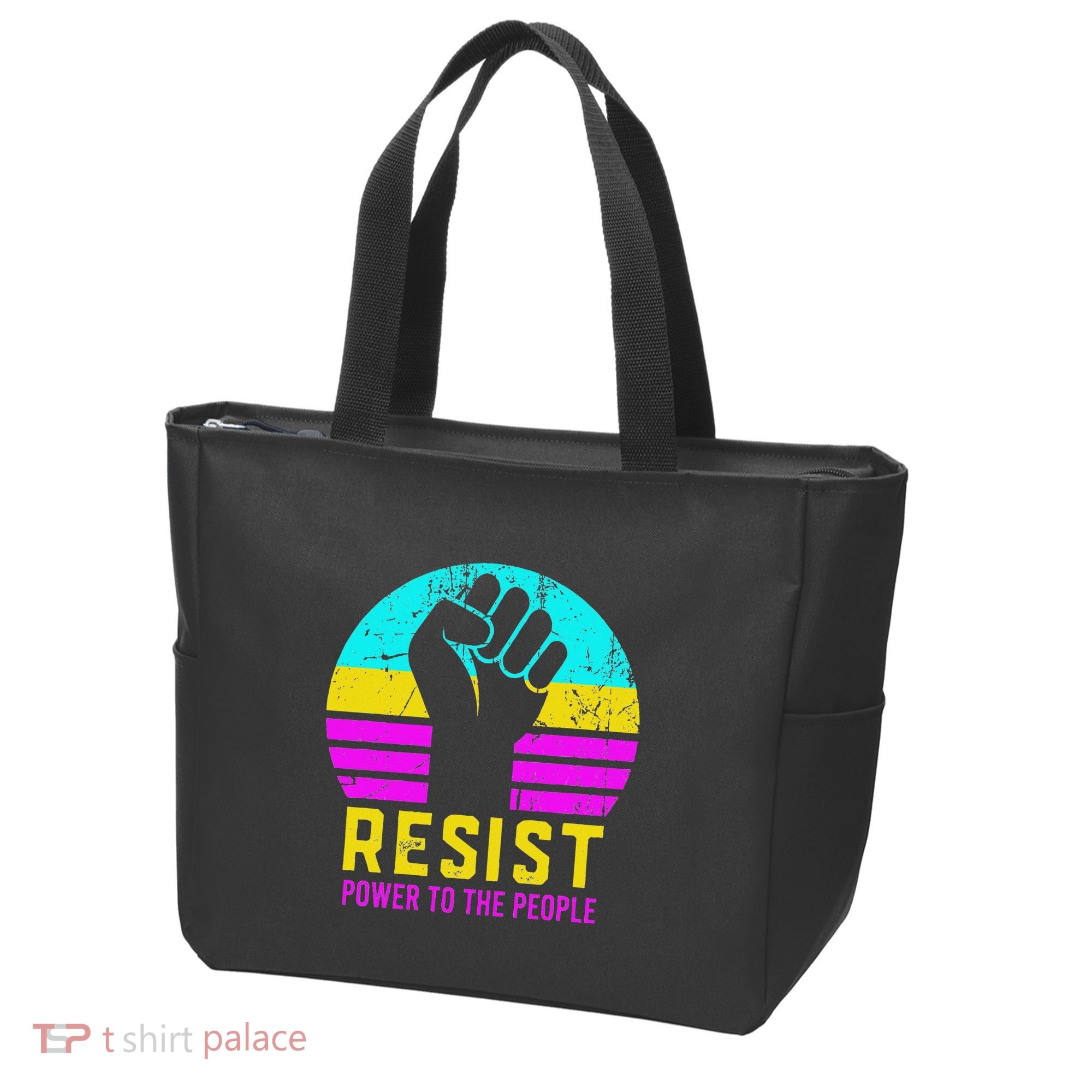 Resist Fascism Power To The People Tote Bag