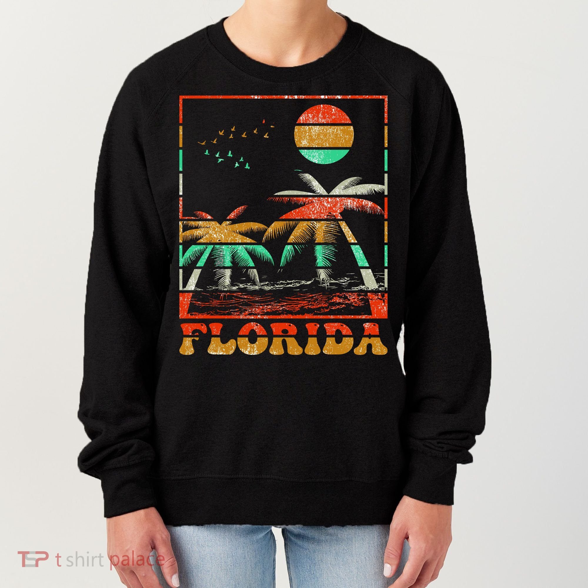 Retro Florida Palm Trees Women's Sweatshirt