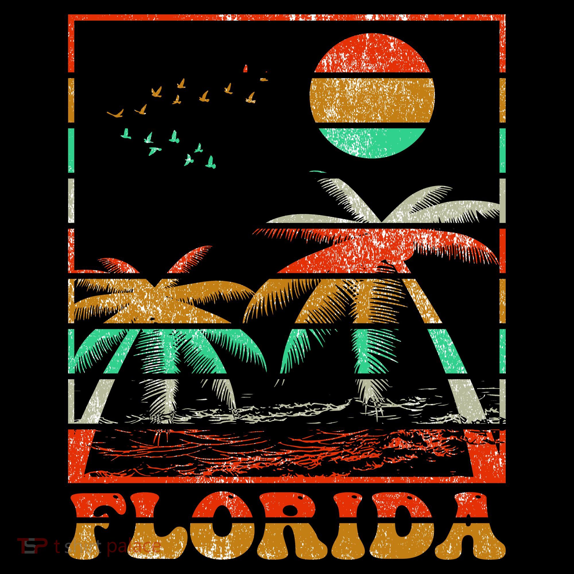Retro Florida Palm Trees Doggie Tank