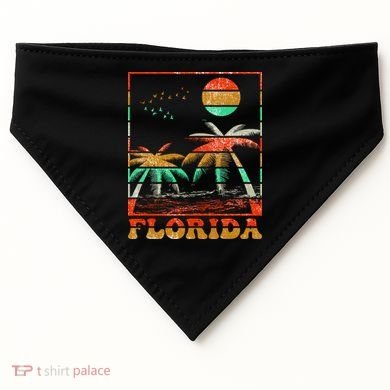 Retro Florida Palm Trees USA-Made Doggie Bandana