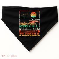 Retro Florida Palm Trees USA-Made Doggie Bandana thumb 0