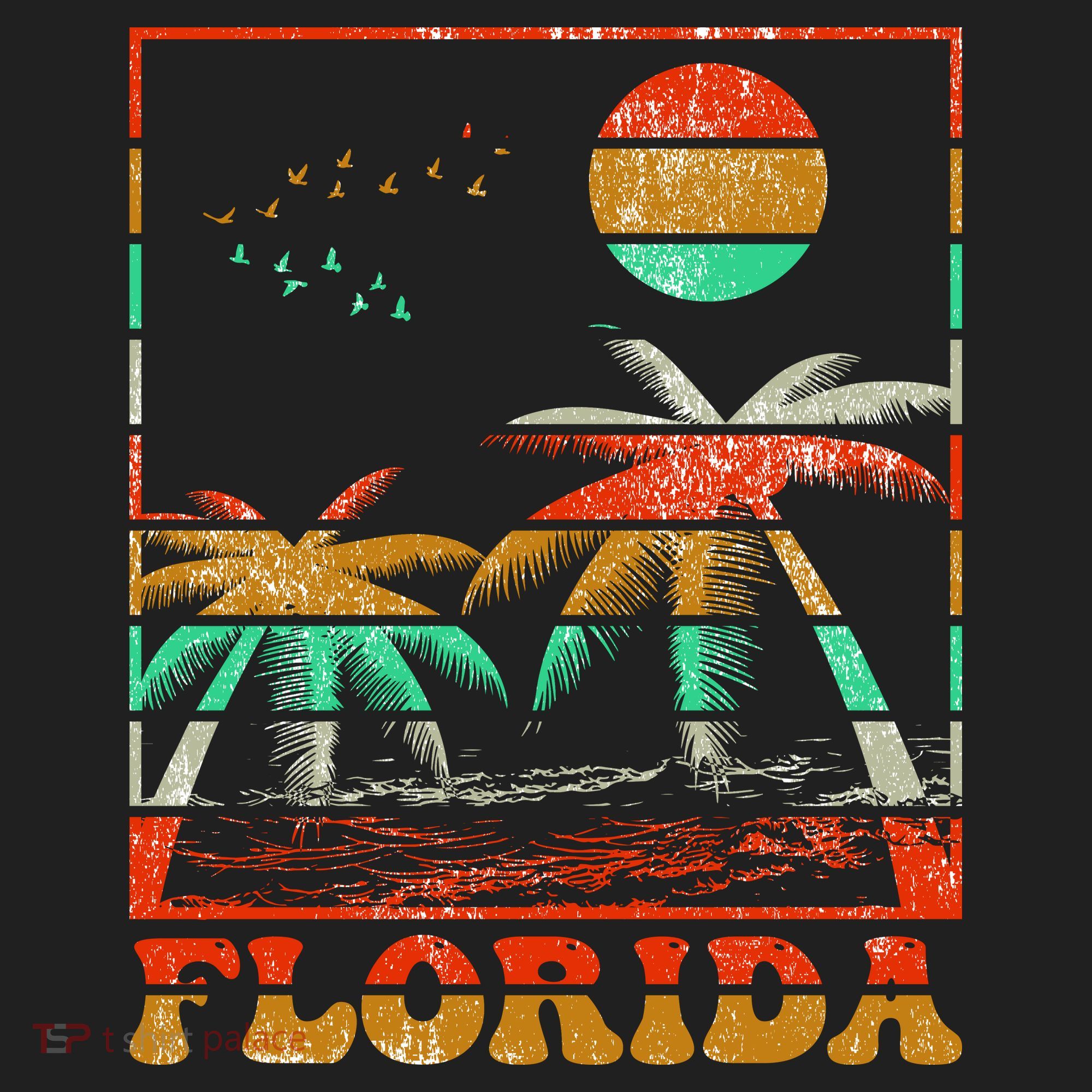 Retro Florida Palm Trees Beanie