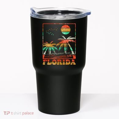Retro Florida Palm Trees Tumbler
