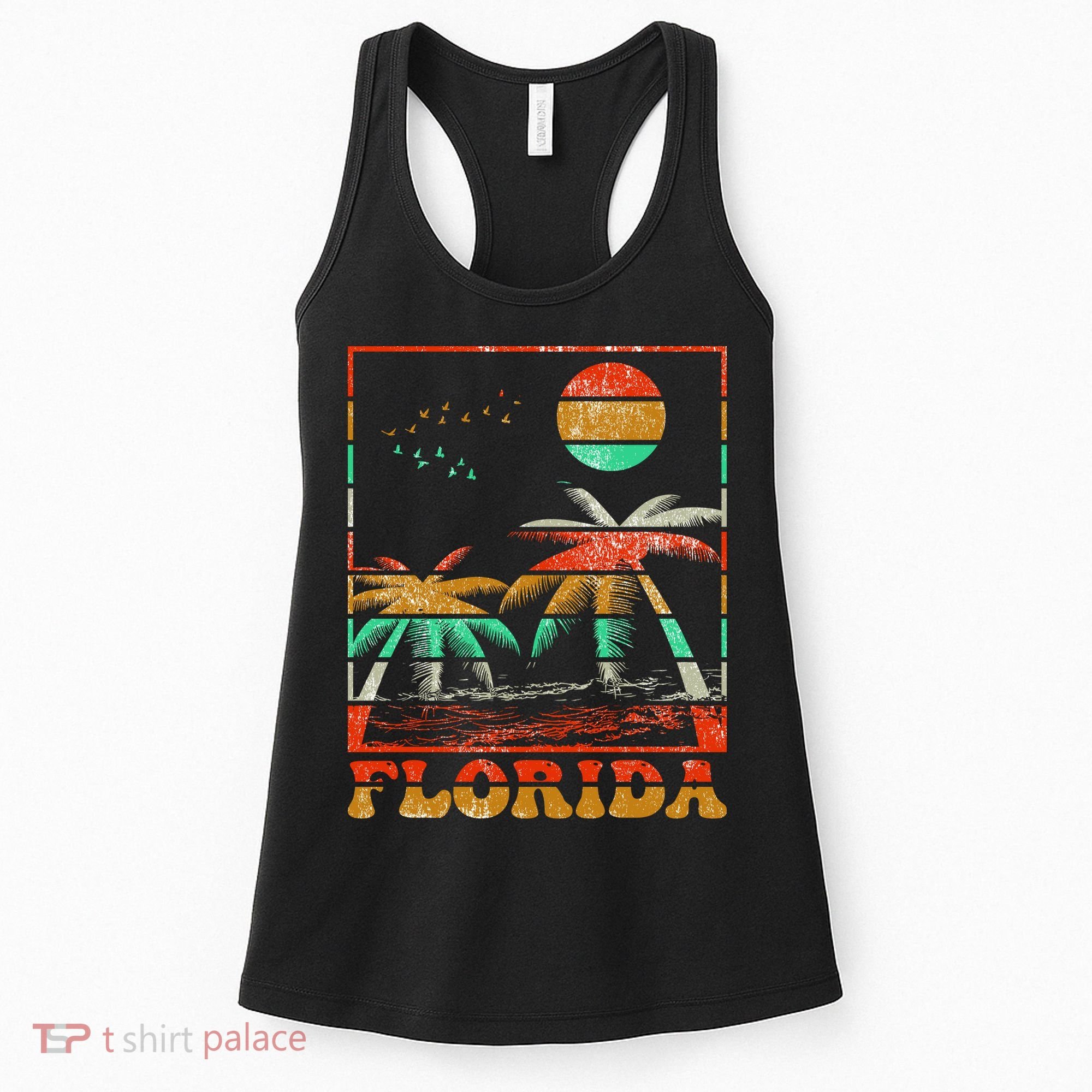 Retro Florida Palm Trees Women's Tank Top