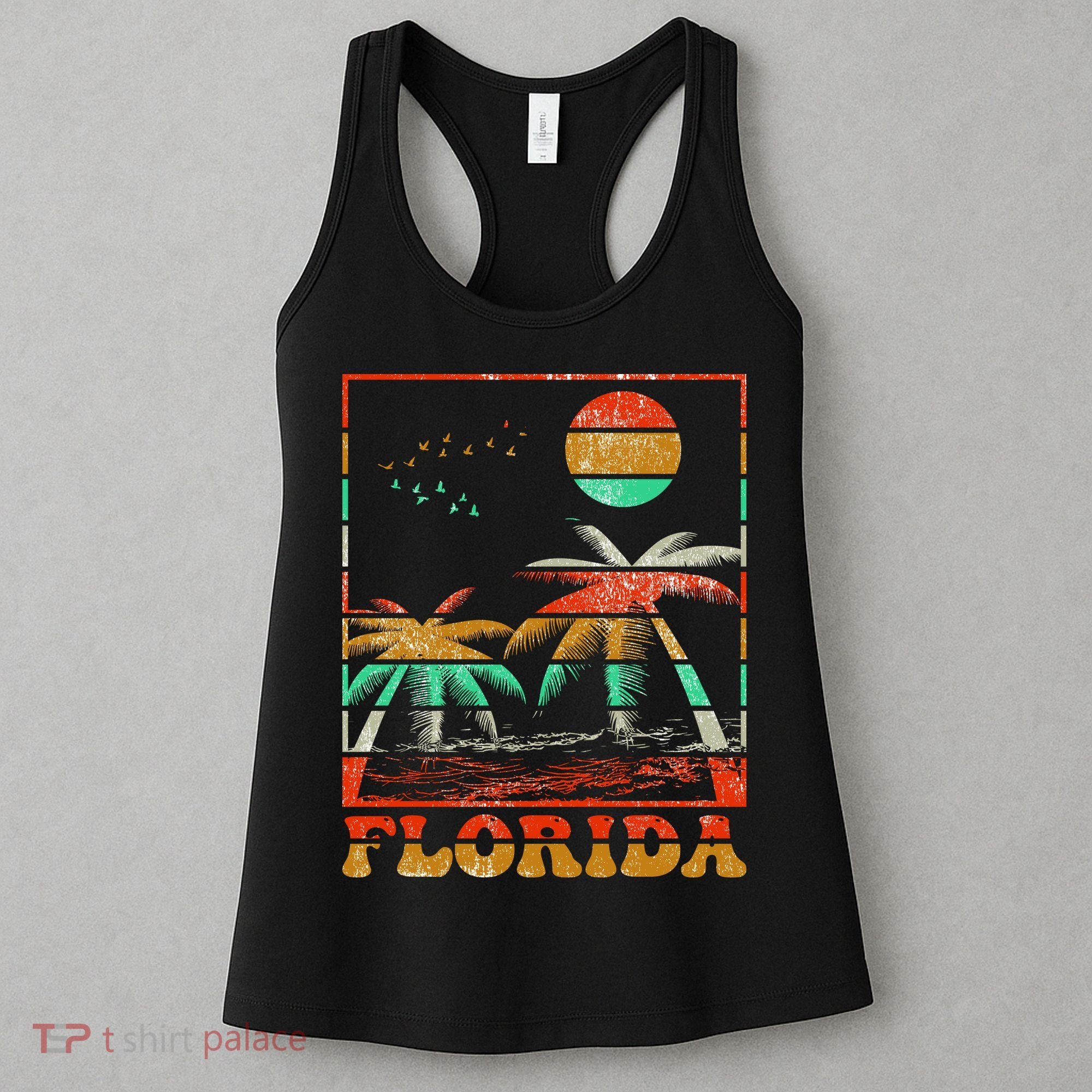 Retro Florida Palm Trees Women's Tank Top