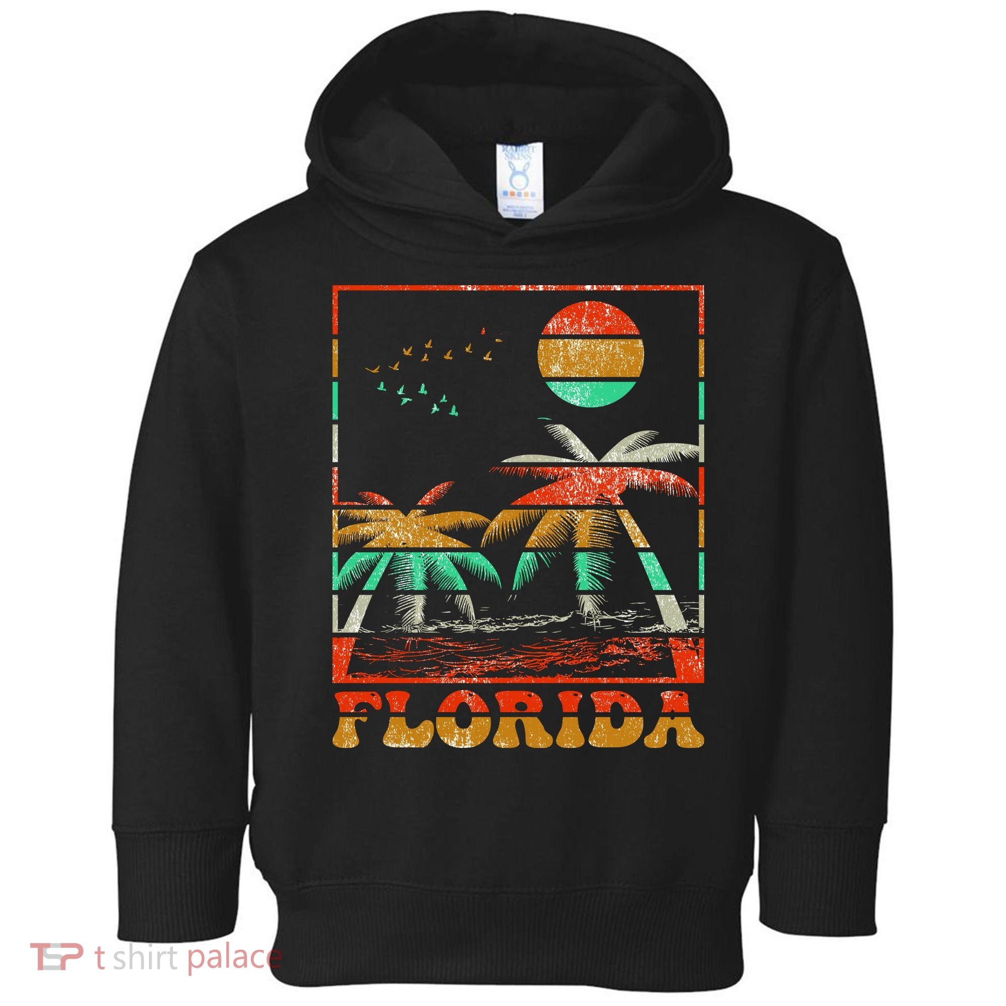 Retro Florida Palm Trees Toddler Hoodie
