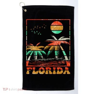 Retro Florida Palm Trees Golf Towel