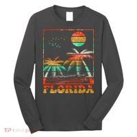 Retro Florida Palm Trees Long Sleeve Shirt thumb 0