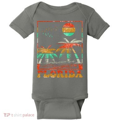 Retro Florida Palm Trees Baby Bodysuit