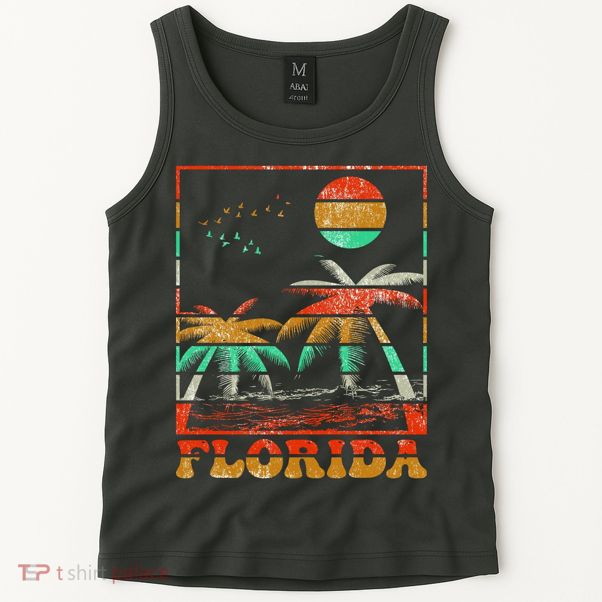Retro Florida Palm Trees Tank Top