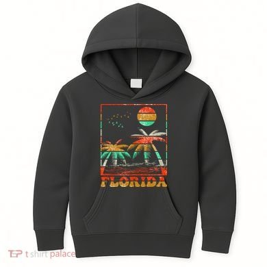 Retro Florida Palm Trees Kids Hoodie