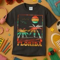 Retro Florida Palm Trees Kids T-Shirt thumb 3