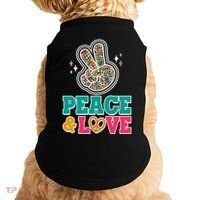 Retro Flower Power Peace And Love Doggie Tank thumb 0