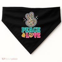 Retro Flower Power Peace And Love USA-Made Doggie Bandana thumb 0