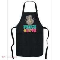 Retro Flower Power Peace And Love Apron thumb 0