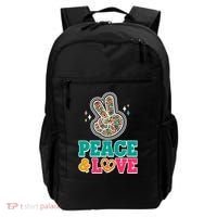 Retro Flower Power Peace And Love Backpack thumb 0