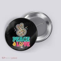 Retro Flower Power Peace And Love Button thumb 0
