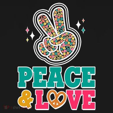 Retro Flower Power Peace And Love Button