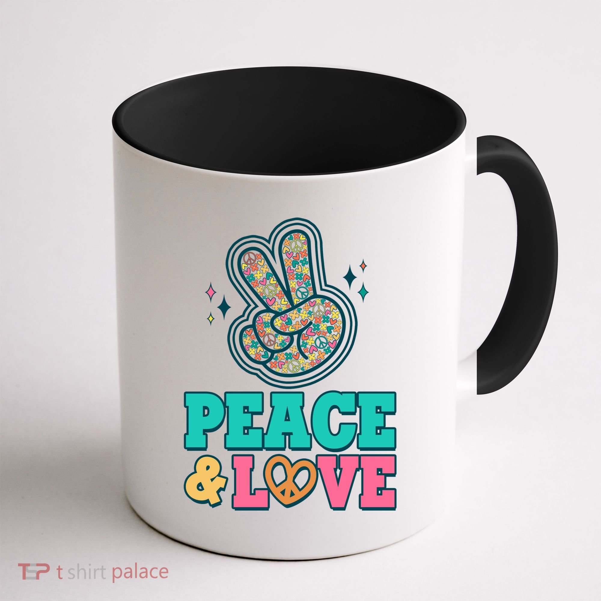 Retro Flower Power Peace And Love Coffee Mug